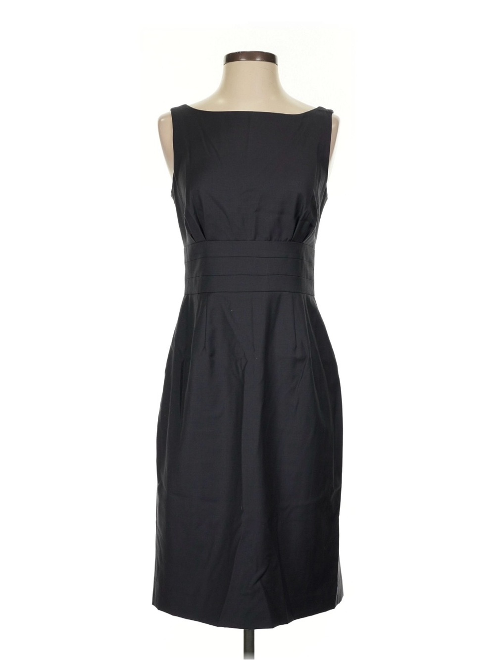 J. Crew fine wool Black Sleeveless Midi Sheath suiting Dress